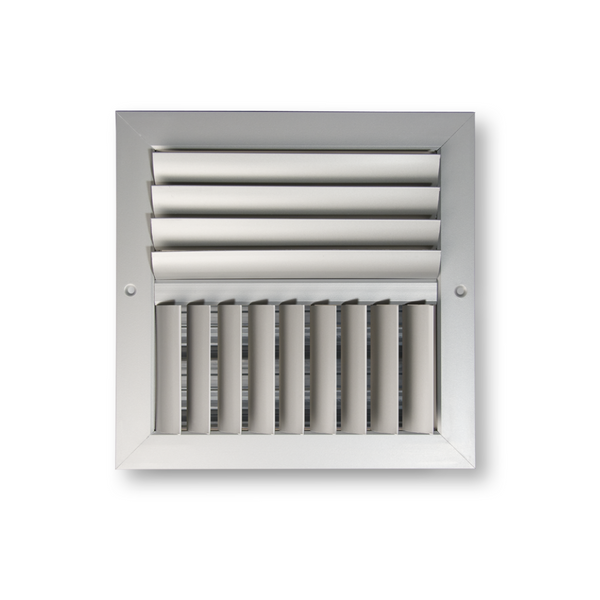 2 Ways Horizontal & Vertical Adjustable Blades Curved Opposed Blade Damper Register 20 x 20 - HVAC Corner