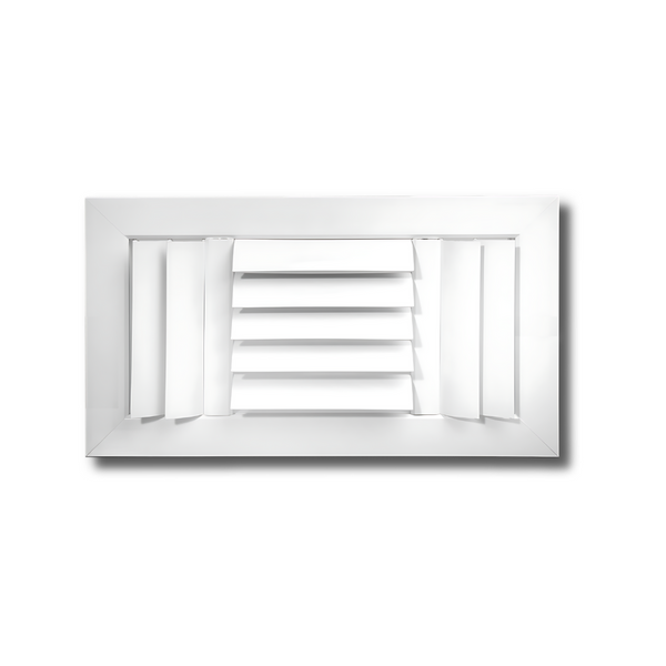 3 Ways Horizontal & Vertical Adjustable Blades Curved Multi Shutter Damper Register 14 x 8 - HVAC Corner