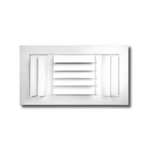 3 Ways Horizontal & Vertical Adjustable Blades Curved Opposed Blade Damper Register 14 x 8 - HVAC Corner