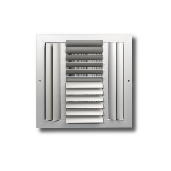 Four Way Horizontal And Vertical Adjustable Blades Curved Multi Shutter Damper Register 8 x 8 - HVAC Corner