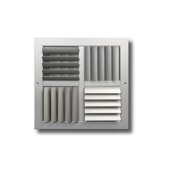 Four Ways Horizontal And Vertical Adjustable Blades Curved Multi Shutter Damper Register 8 x 8 - HVAC Corner
