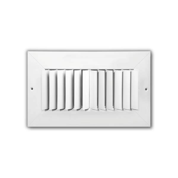 One Way Wide Flange Adjustable Blades Vertical Curved Grille 8 x 8 - HVAC Corner