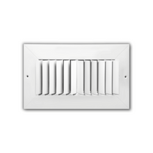 One Way Wide Flange Adjustable Blades Vertical Curved Grille 8 x 8 - HVAC Corner