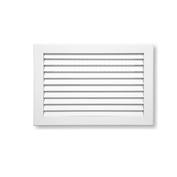 45° FixedBlades  Flange Frame Thinline BirdScreen Louver Horizontal 8 x 8 - HVAC Corner