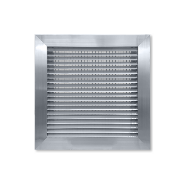 30° FixedBlades  Wide Flange Thinline BirdScreen Louver Horizontal 14 x 8 - HVAC Corner