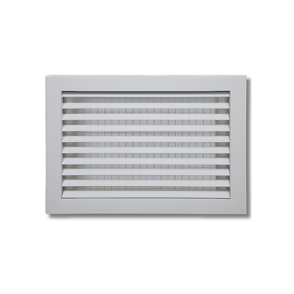 30° FixedBlades  Thinline InscetScreen Louver Horizontal Screw Holes 24 x 8 - HVAC Corner
